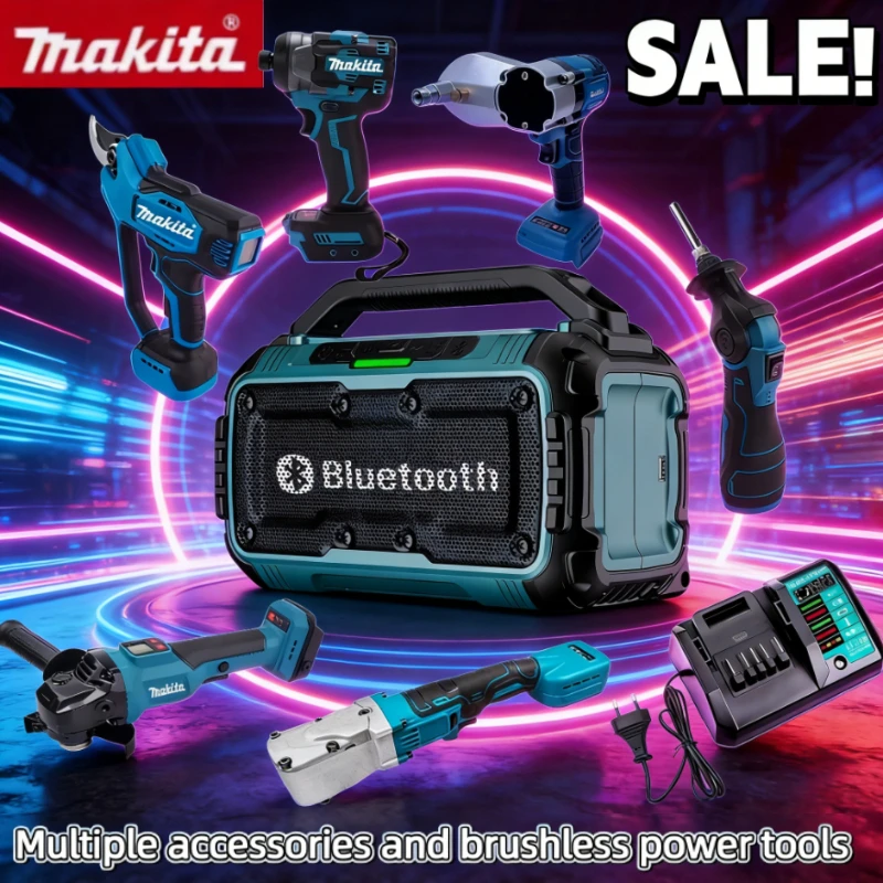 Máquina de Corte e Esmerilhadeira Makita sem Escovas, Incluindo Vários Acessórios para o Carregador, para Bateria de 18V