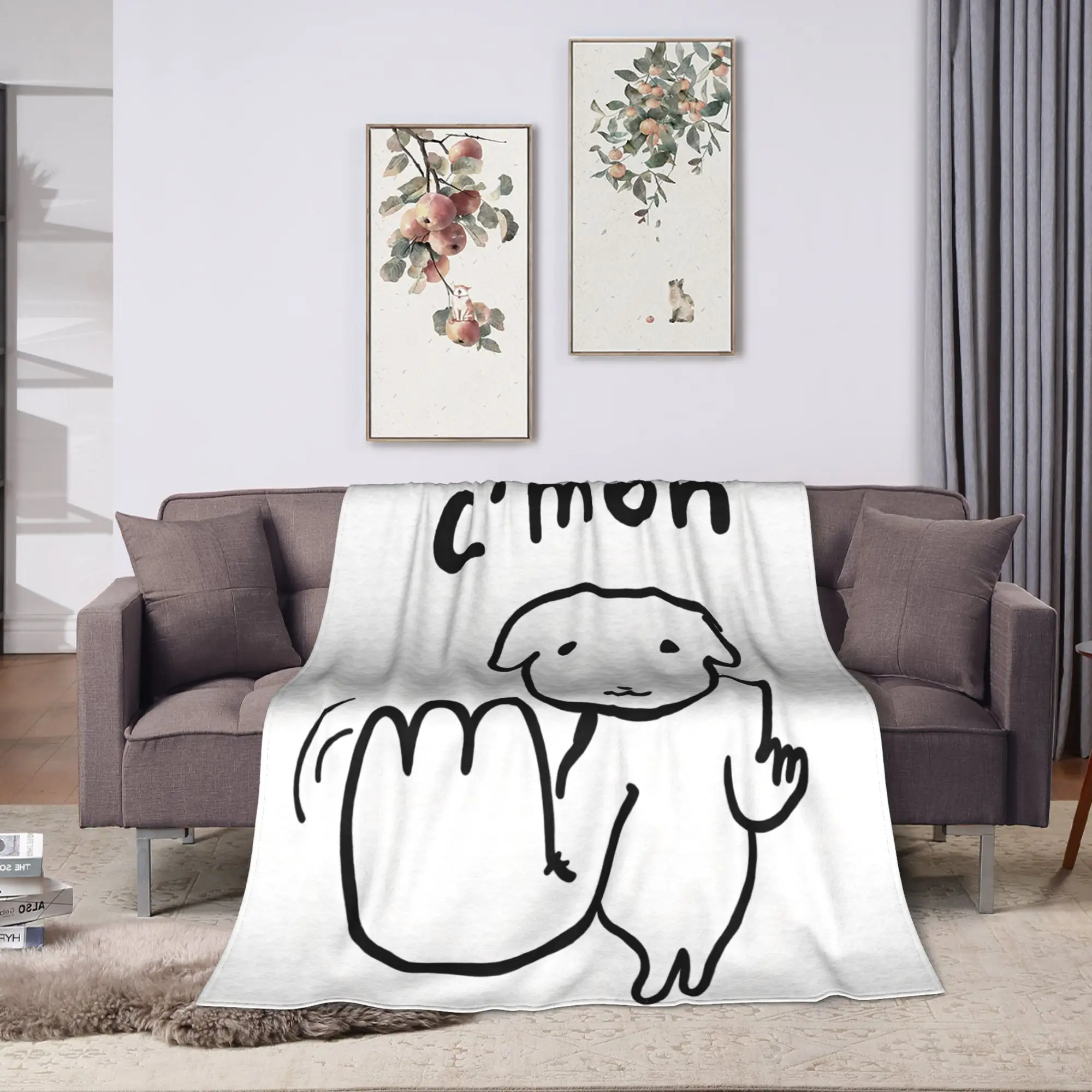 Cute GANADI  Blanket  Super Warm Aesthetic Plush Throw Blanket For Couch Bed Travel Flannel Bedspread Bed Cover