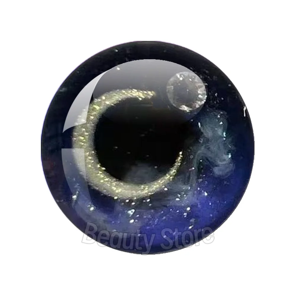 12pcs Oil Painting And Stars Glass Eye Chip Round Cabochon 10MM-40MM Handmade Toy Drop Glue Eye Pupil DIY Blyth BJD Doll Accesso view 6