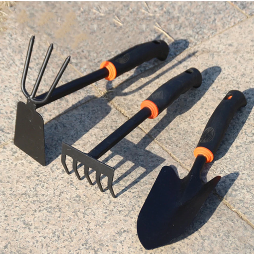 

Five Tooth Steel Rake Durable Mini Garden Hand Tool Cultivating Tough Soil Aerating Weeding Digging Fork Grass Plants Gardening