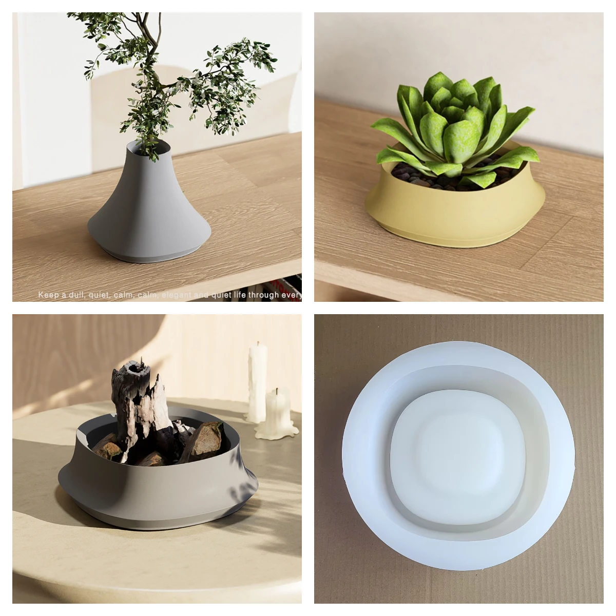 

Цементная форма для цветочного горшка, ваза, цветочная композиция, домашнее украшение для гостиной, бетонное цветочное устройство, силиконовая форма