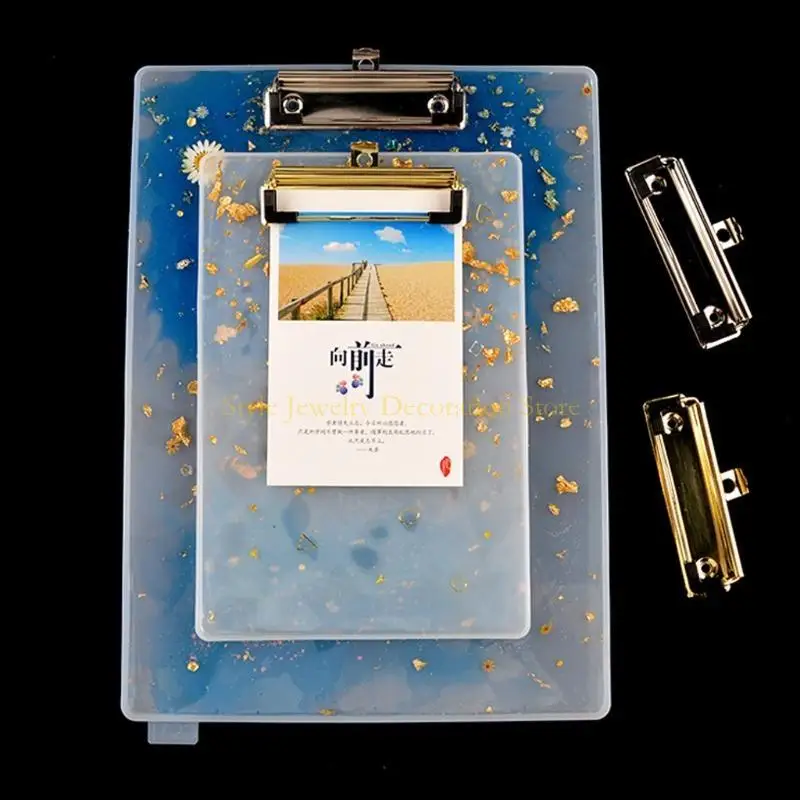 D46E DIY Klembord Resin Mold Bestand Map Resin Molds Epoxy Siliconen Tray Molds File Folder Drawing Board Mold