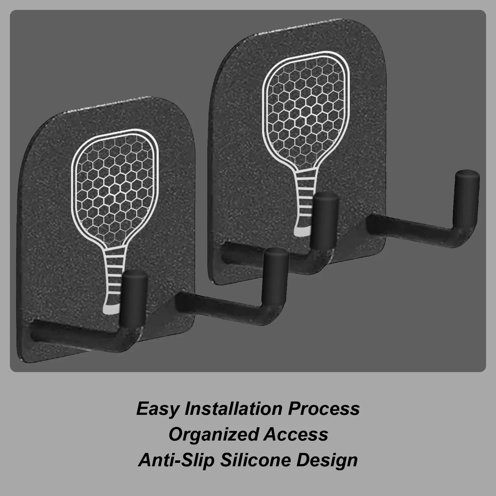 

Держатель для весла Pickleball, стойка для весла Pickleball, настенное крепление, вешалка для дисплея, 2 шт., самоклеящийся органайзер для тренировочного снаряжения, ракетка