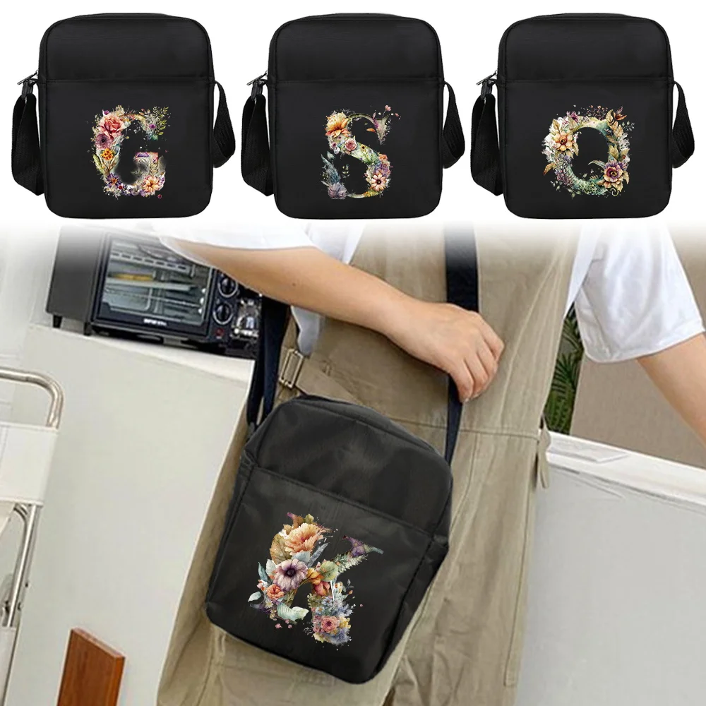 Crossbody Bag Handbags for Women Printing Floral Letter Series Shoulder Bags Student Tote Messenger Bag Male Side Shoulder Bag