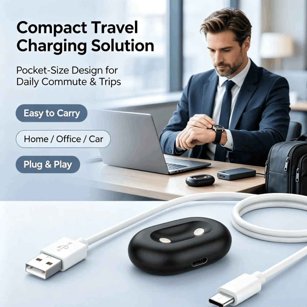 Magnetic Smart Watch Charging Dock Type-C USB Charger Cable Auto Adsorption Stable Charging Adapter for Google Watch Accessories