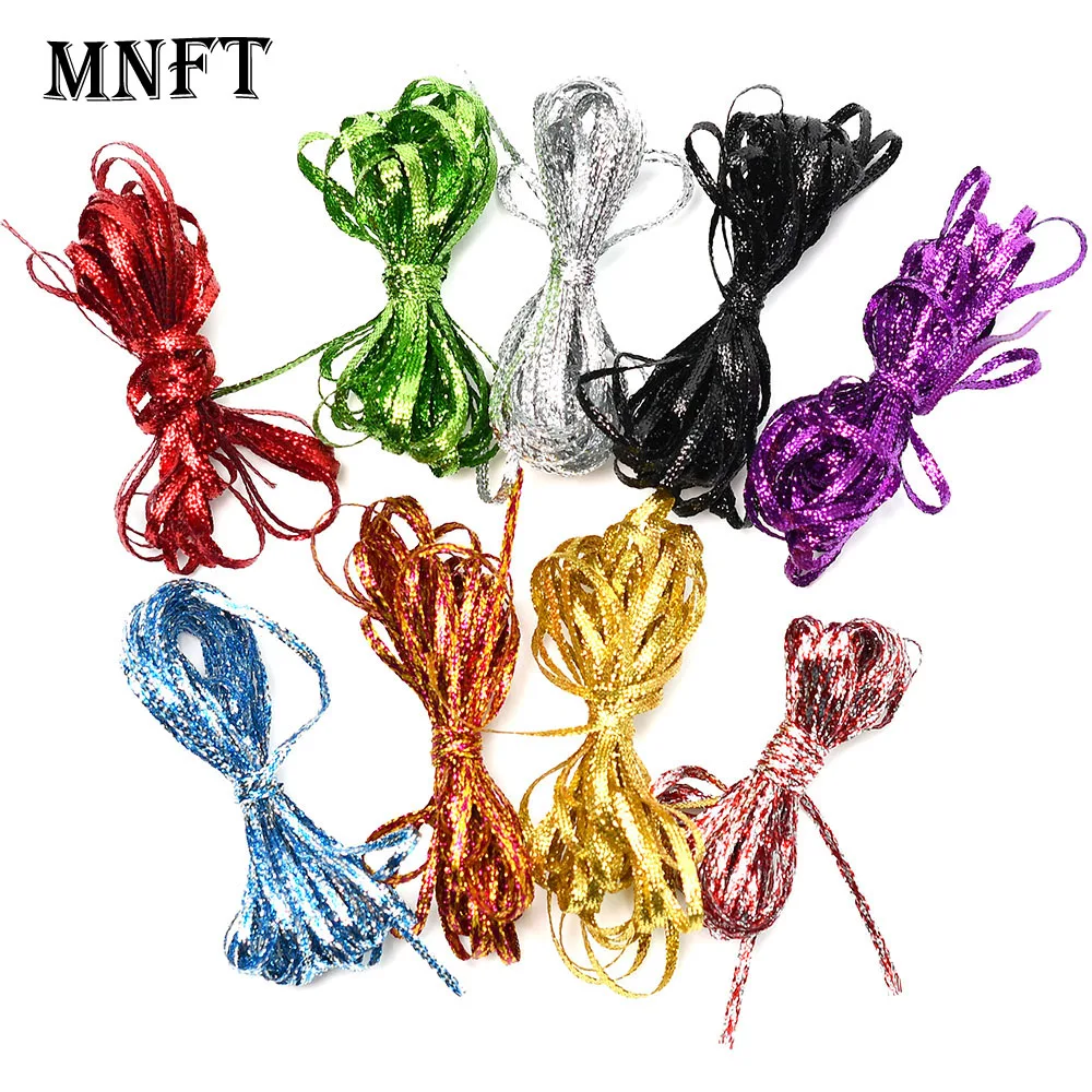 MNFT 15 Metros Fio Trançado Perolado para Atado de Moscas, para Iscas de Pesca, Decoração de Corpo de Isca, Decoração de Corpo de Scud e Camarão, Decoração de Streamer, Chenille Flash 3mm
