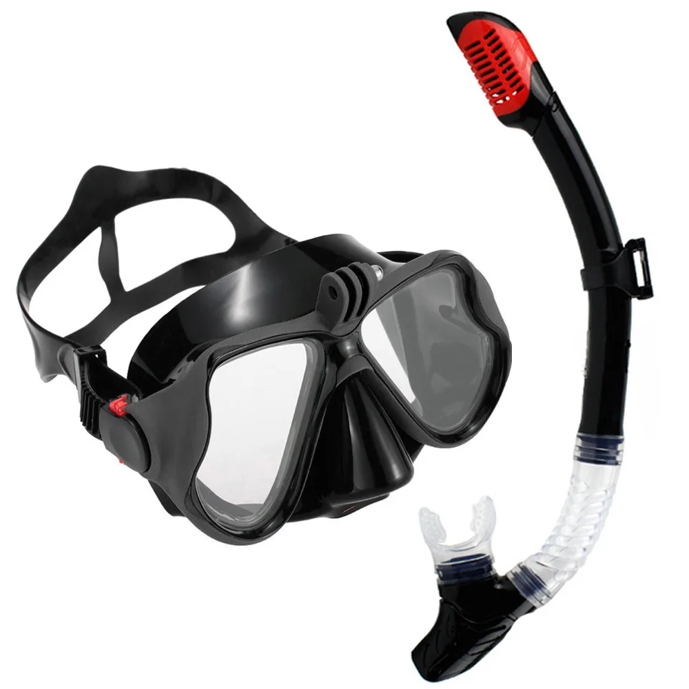 Deepgear Professional  Adult Swim Goggles Underwater Camera Dive Mask Snorkel  Set Scuba Sport Equipment Dry Breath Tube