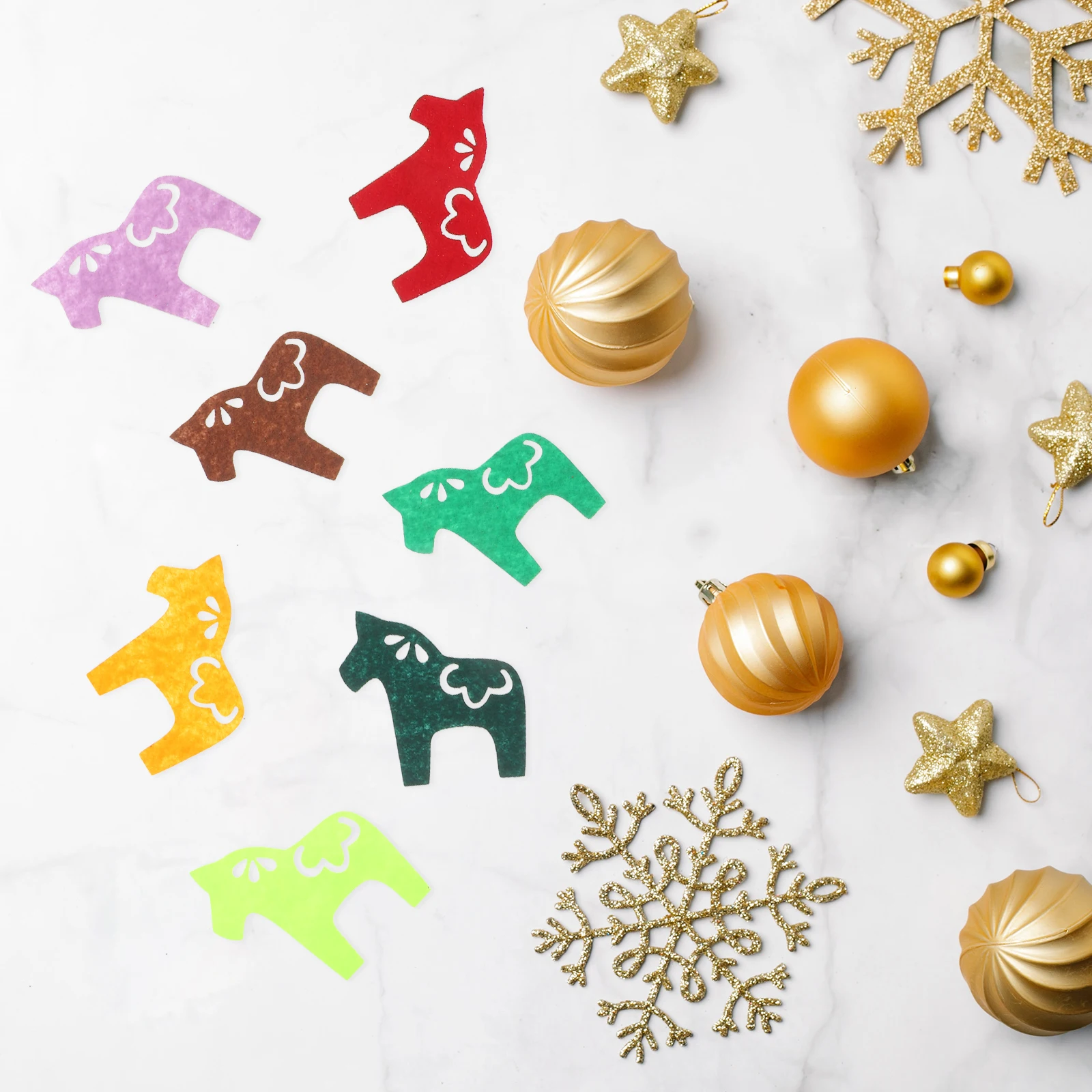 

50 Pcs Dara Home Decor Felt Animals Christmas Day Decorations Cake Ornament Farmhouse Horse Ornaments Cute Horses Craft