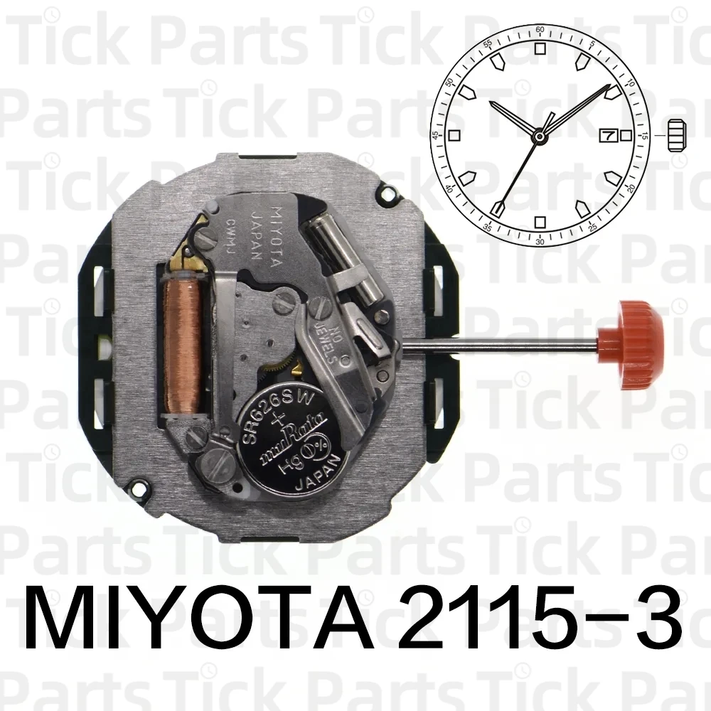 Miyota 2115 Quartz Movement Japona 2115-3 Movement Watch Parts Repair Accessories With Date Display Calendar Japan Movement