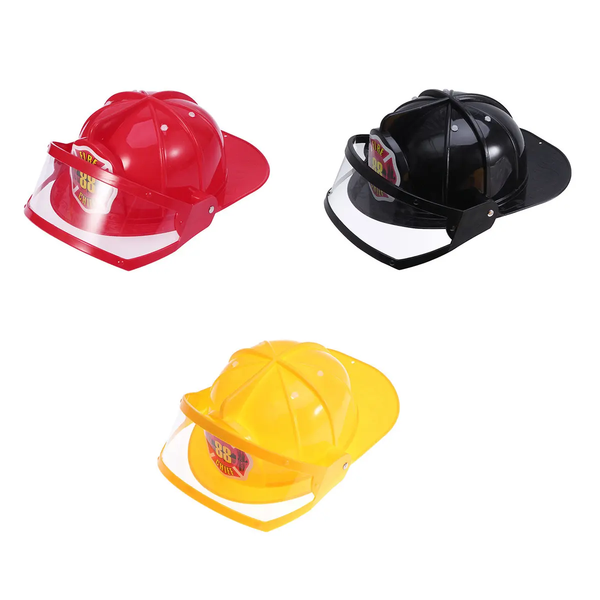 

Adjustable Fire Hat for Kids Children Black Safe PVC Material Educational Creative Role Play Fun Gift for Creativity