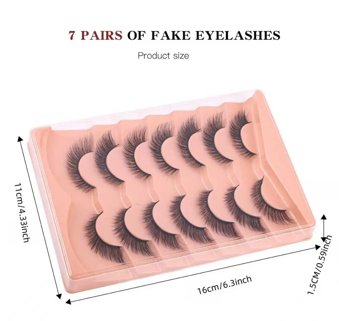 7 Par Sztucznych Rzęs Kocie Oko, Delikatne Sztuczne Rzęsy, Puszyste Rzęsy Kocie Oko, Przedłużane Sztuczne Rzęsy, Naturalny Wygląd, Idealne do Codziennego Noszenia