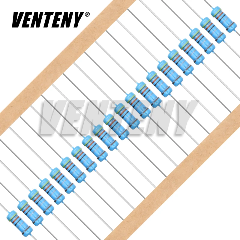 20 buah 1W resistor film logam 1% 0, 1R-2.2M 10R 22R 47R 100R 330R 1K 4.7K 10K 22K 47K 100K 330K 470K 1 2 10 22 47 100 330 1M ohm