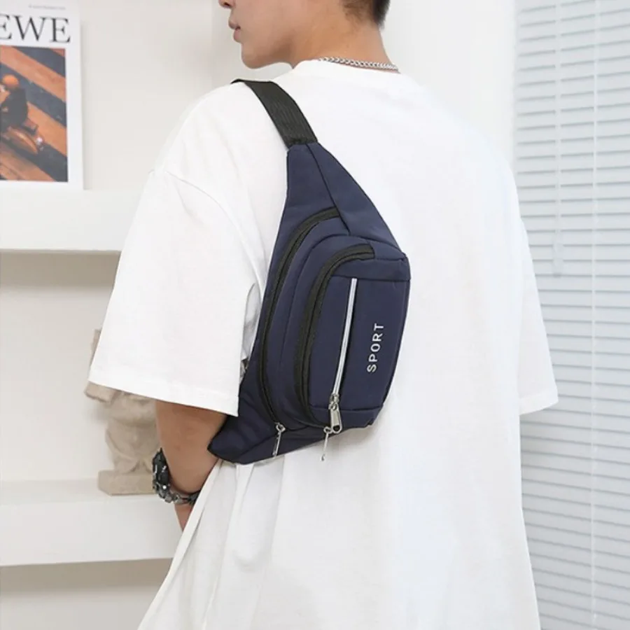 

Корейская модная поясная сумка, мужская и женская нагрудная сумка, текстурированный рюкзак для бега, фитнес-рюкзак, женские сумки через плечо