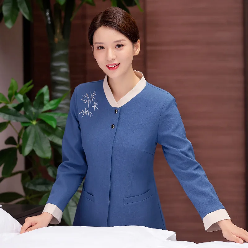 

Hotel Room Cleaning Uniform Long Sleeve Autumn Winter Outfit Mall Community Property Cleaner Hospital Women's Cleaning Workwear