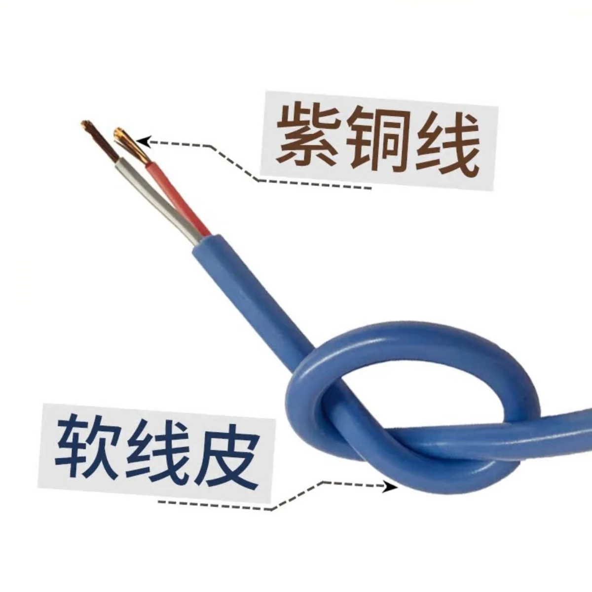 for Pure copper cable wire 2 core 0.75/1 5/2.5/square outdoor waterproof and antifreeze soft power sheath wire two pairs