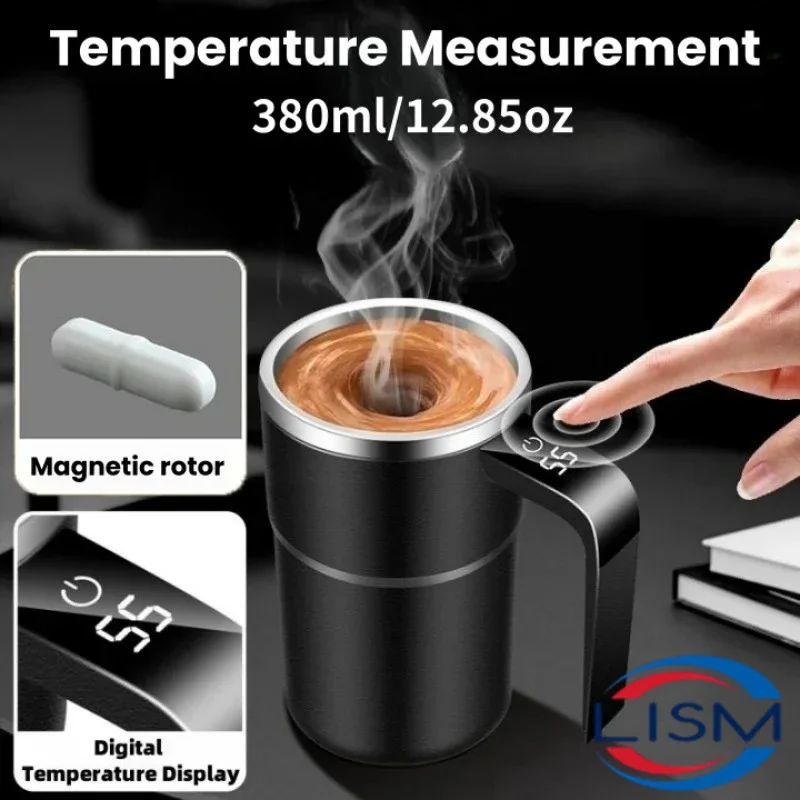 380ML Mini Elektrischer Kaffee-Selbstrührbecher IP67 Wasserdicht Lebensmittelsicherer Kaffeebecher USB-Aufladbar Automatischer Magnetbecher für Tee
