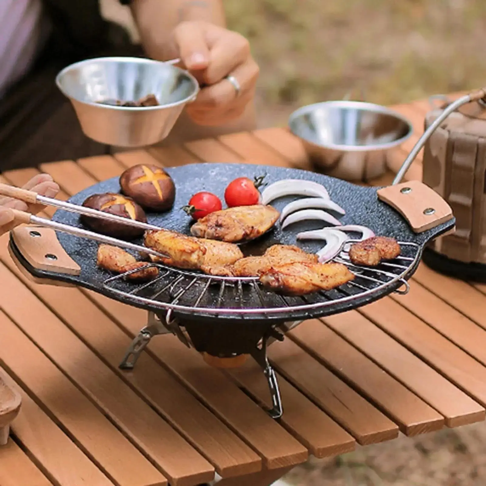 Rejilla para barbacoa, cocina de acampada, red para hornear, rejilla de enfriamiento de acero inoxidable, rejilla de alambre, rejilla para pasteles, parrilla para cocinar al fuego, interior y exterior