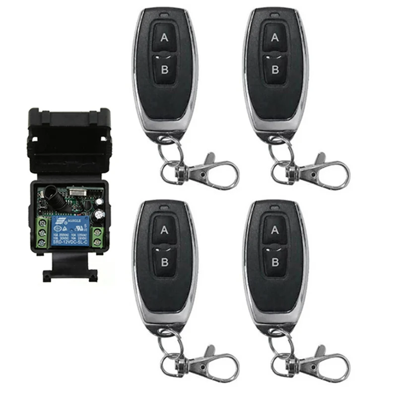 

xuanlongyuan DC12V 24V 1CH 10A Wireless Remote Control Light Switch relay Receiver Module RF Transmitter/Garage Doors/lamp