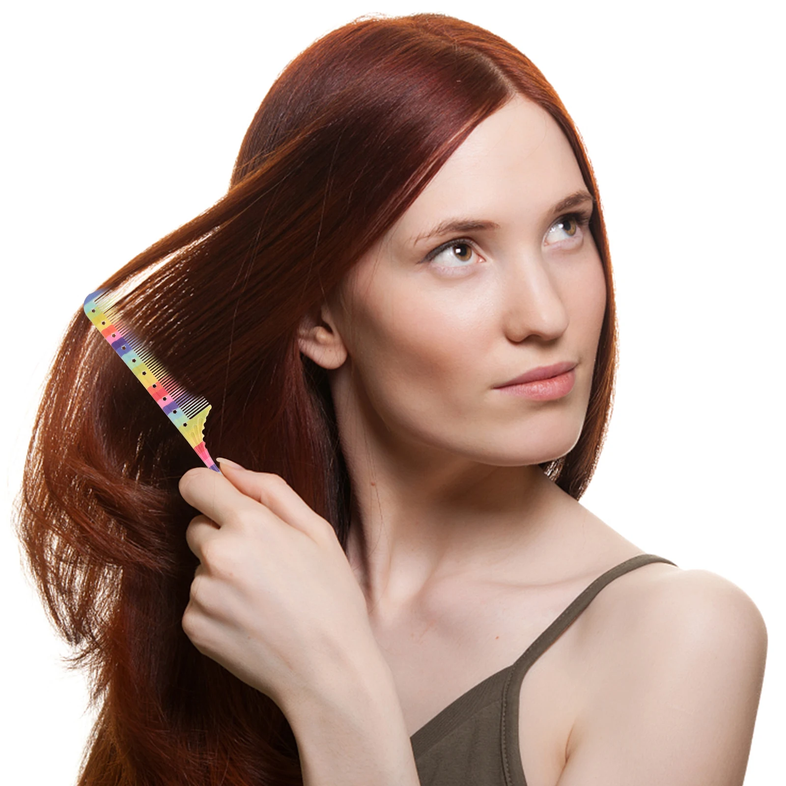

3pcs Rainbow Color Haircut Combs Plastic Barber Styling Fine Tooth Comb For Hairdressing Salon Supplies Wet Dry Hair