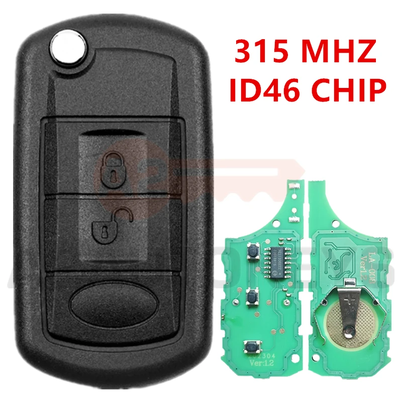 

A2AUTOKEYS 3 Buttons ID46 Chip 315MHZ Flip Remote Smart Car key For LAND ROVER Range Rover Vogue 2006-2009 With HU101/HU92 Blade