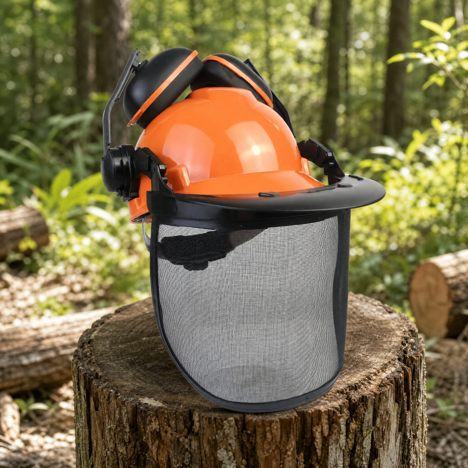Forestry Helmet Integrated Forestry Safety Helmet with Face Protect and Hearing Protectors Hard Hat Heavy Duty OSHA Compliant