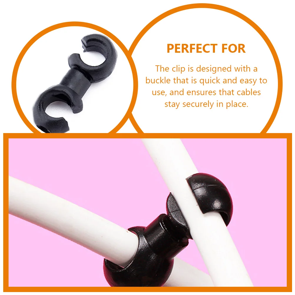 

30pcs Bicycle Rotating S-Hook Clips Bike Cable Fixing Buckles Plastic Cable Clips For Tidy Wire Organization Rotatable Bike