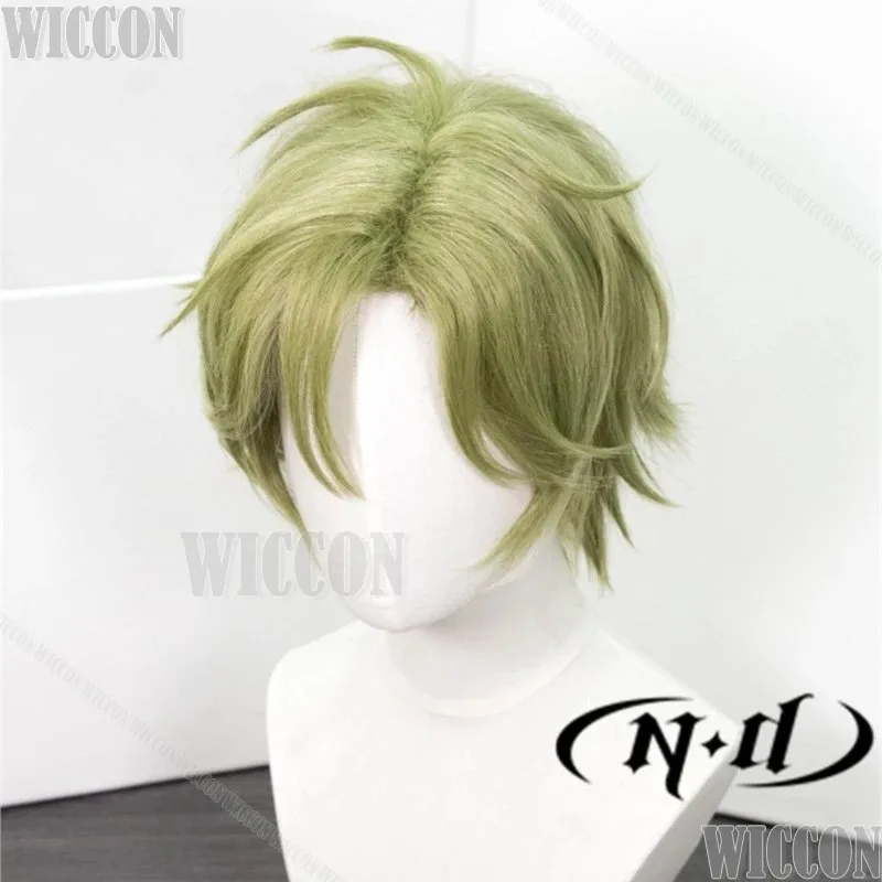 

a7d@Olivine Game Nu: Carnival Bliss Cosplay Wig Green Hair Prop Man Women Halloween Roleplay Cos Party Comic Con Outfit Customiz