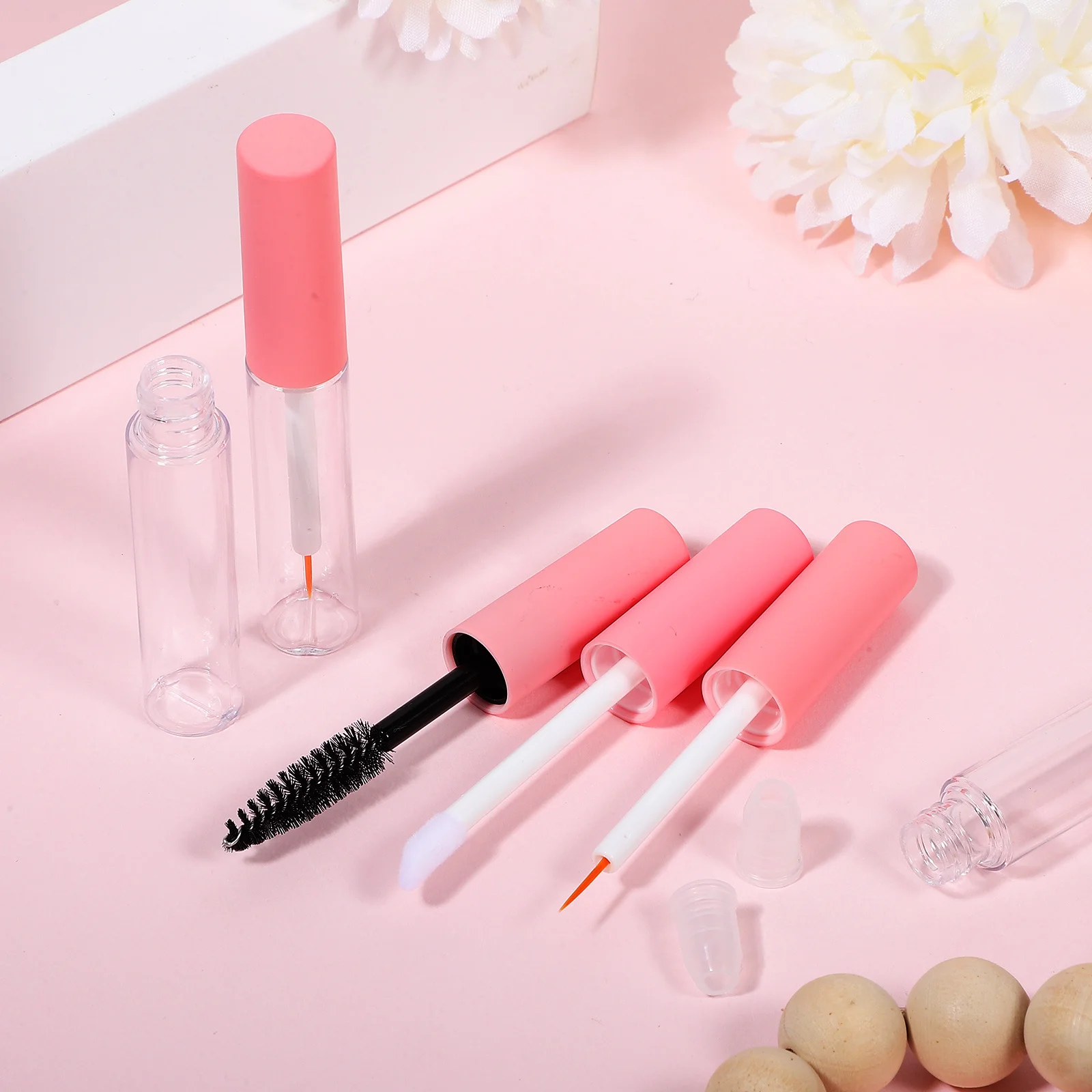 6Pcs Eyelash Empty Mascara Tubes Refillable Bottles Eyeliner Lip Gloss Dispensers Lash Serum Containers for Makeup