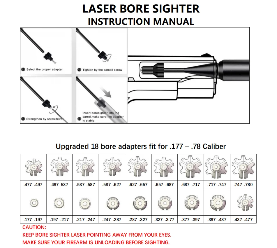 Boresighter láser rojo multic calibre – Colimador con adaptadores para cañón - imagen 5