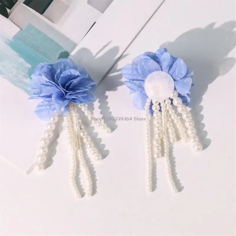 Pearls Cadena Apliques Apliques flores coser Broche artístico para artesanías