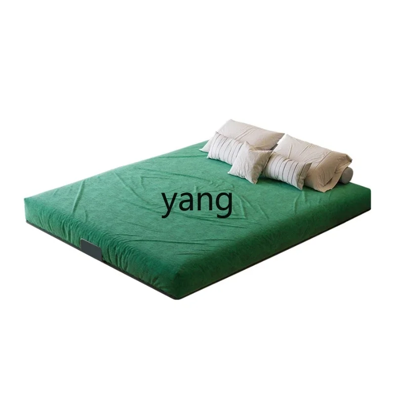 

Yjq cream wabi-sabi wind small apartment without bedside carbon steel frame bed frame