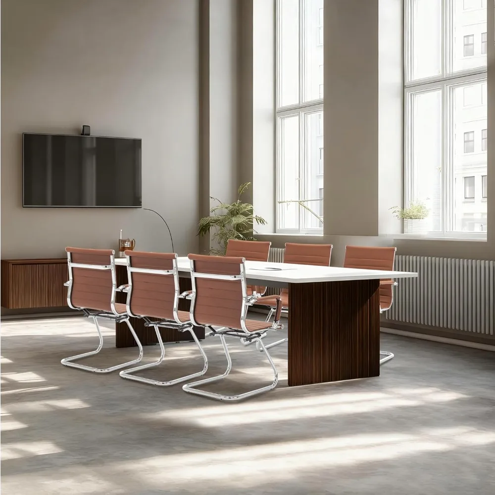 كرسي ضيوف للاستقبال في المكتب مع مجموعة أذرع مكونة من كراسي غرفة الانتظار الثابتة المصنوعة من جلد البولي يوريثان وكرسي غرفة الاستقبال #6