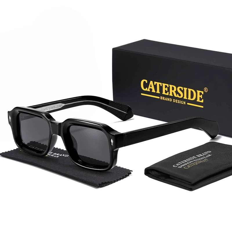 CATERSIDE Modische, schlichte Herren-Sonnenbrille, grob gerahmtes Design, Sonnenbrille für Damen, Outdoor, Party, Urlaub, Reisen, Fahren, Brillen – Detail 8