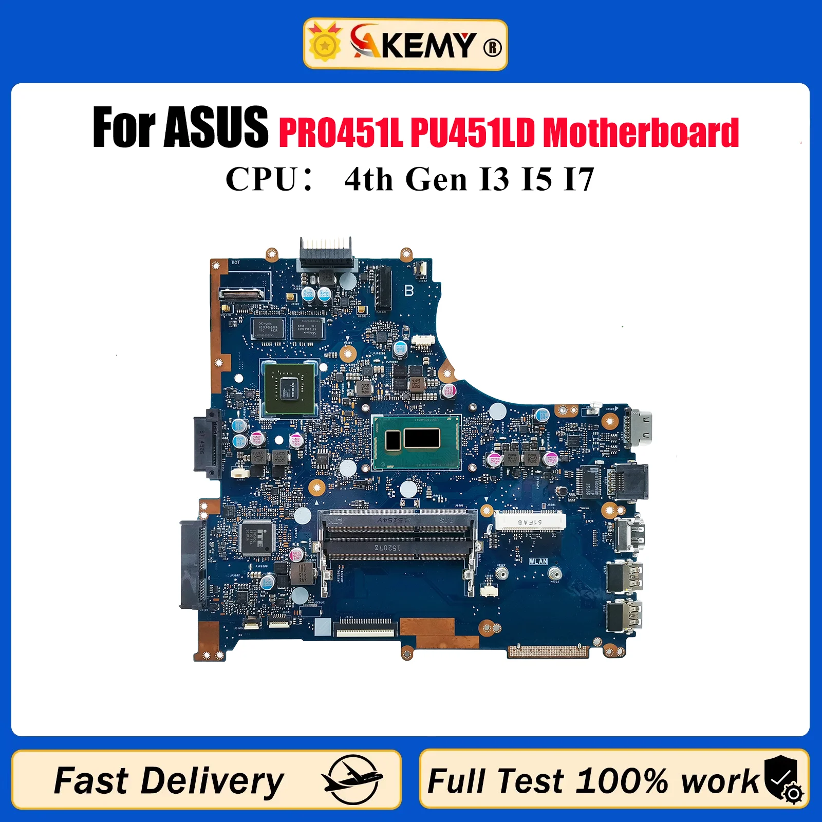 

PU451LD Материнская плата для ноутбука ASUS VivoBook PU451L PRO451L PU451LD Материнская плата для ноутбука с процессором I3 I5 I7 100% тестирование ОК быстрая доставка