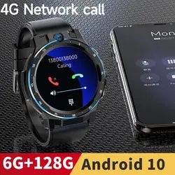 NEW 6G RAM 128G Android 10 Dual Chip Smart Watch Adult NFC GPS WiFi 900mAh Battery 8MP Camera Men Smartwatch 4G Net Dual System