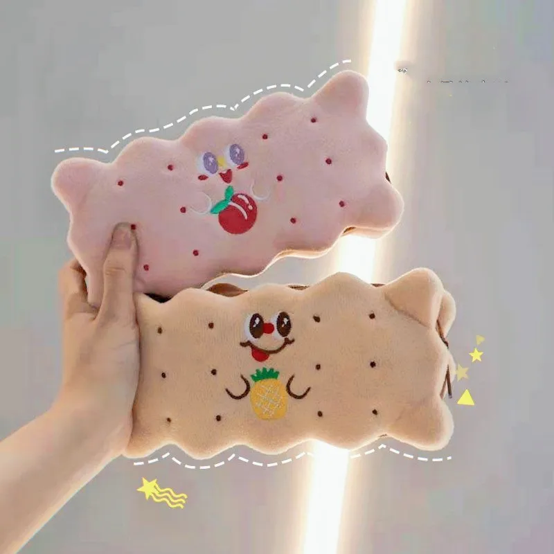 8 pcs/lot Creative Fruit Cookies Plush Pencil Case Cute Pencil bag box Stationery Pen Pouch Office School Supplies