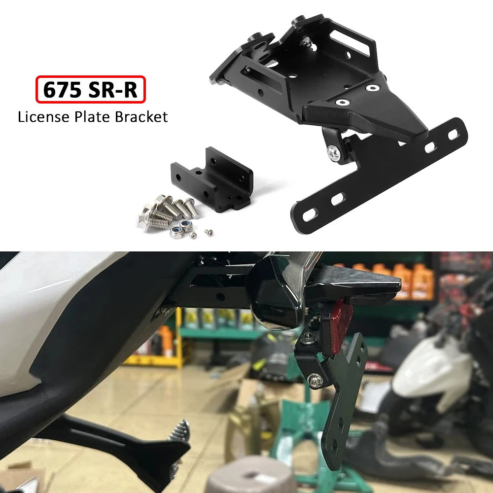 

New Motorcycle Rear License Plate Frame Number Plate Holder Black Accessories For CFMOTO 675SR-R 675 SR-R 675SRR