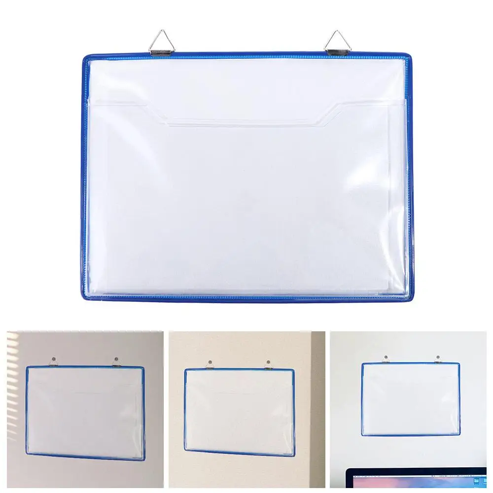 

Portable Wall Hanging A4 Receipt Organizer Plastic Water Resist Document Storage Bag With Hook PVC File Folder Student