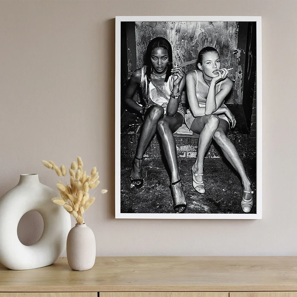 Top Model Naomi Campbell Kate Moss Smoking Poster Prints Wall Art Fashion Girls Iconic Celebrity Canvas Painting for Home Decor
