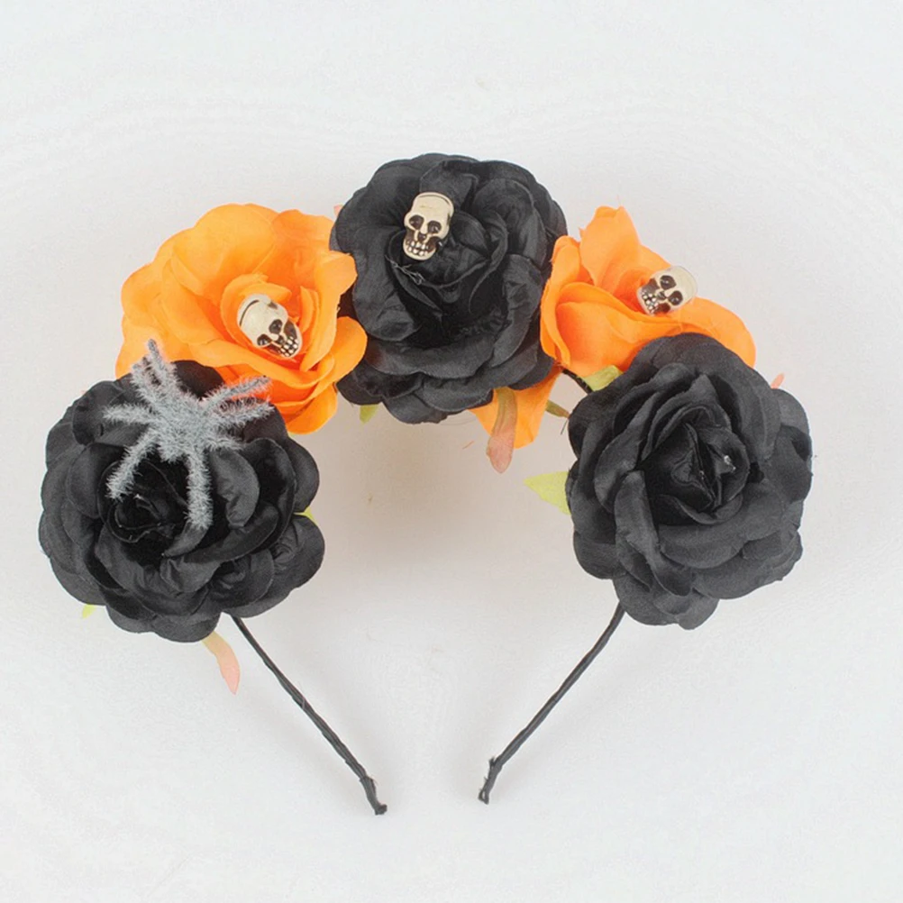 

Halloween Party Spider Skull Flower Hair Band Costume Accessories Cosplay Headband For Festival Decorations Adults Wearable