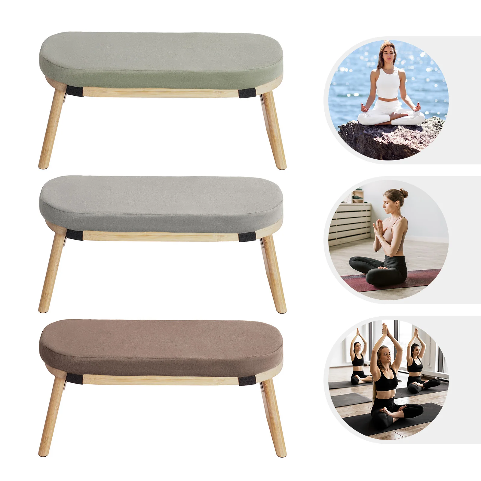 

5° Foldable Kneeling Meditation Bench Free Standing Ergonomic Meditation Stool 180kg Max. Load Capacity