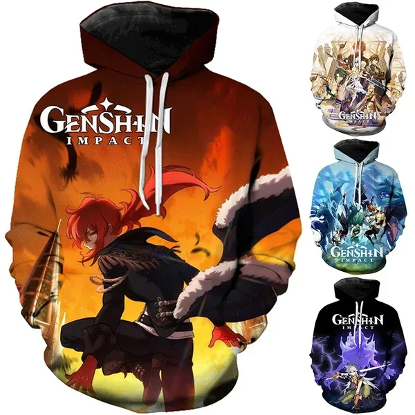 

Men/women's Game Genshin Impact Hoodie Imposter Graphic Game Genshin Impact Sweatshirt Streetwear Cartoon Pullover