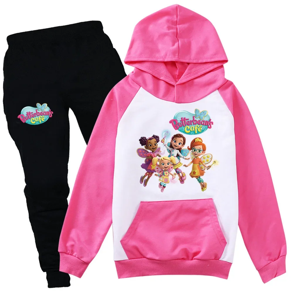 

Kawaii Butterbeans Cafe Hoodie Hoodie Toddler Girls Cartoon Clothes Baby Boys Long Sleeve Sweatshirt Pants Suits Children's Sets