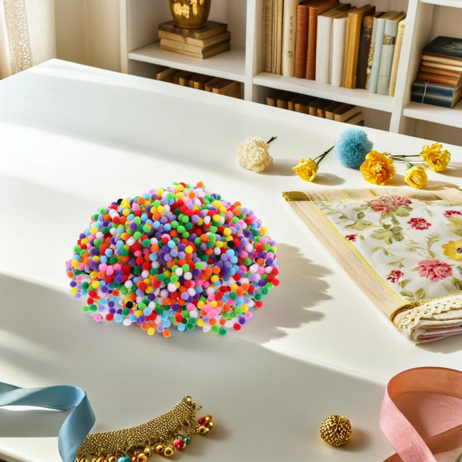 

2000Pcs Craft Pom Poms Multicolor Small Soft Mini Decorations for DIY Holiday Home Accessories Projects Pompoms for Crafts