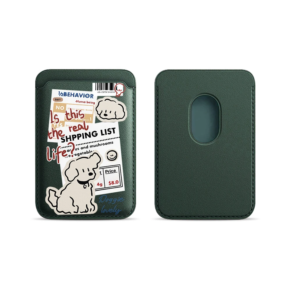 Doggie Lovely Leder-Kartenetui Handyhülle Kartenhalter für Magnetische Hülle Geeignet für alle iPhone Magsafe Karten-Handy-Rückseiten-Taschen – Detail 17