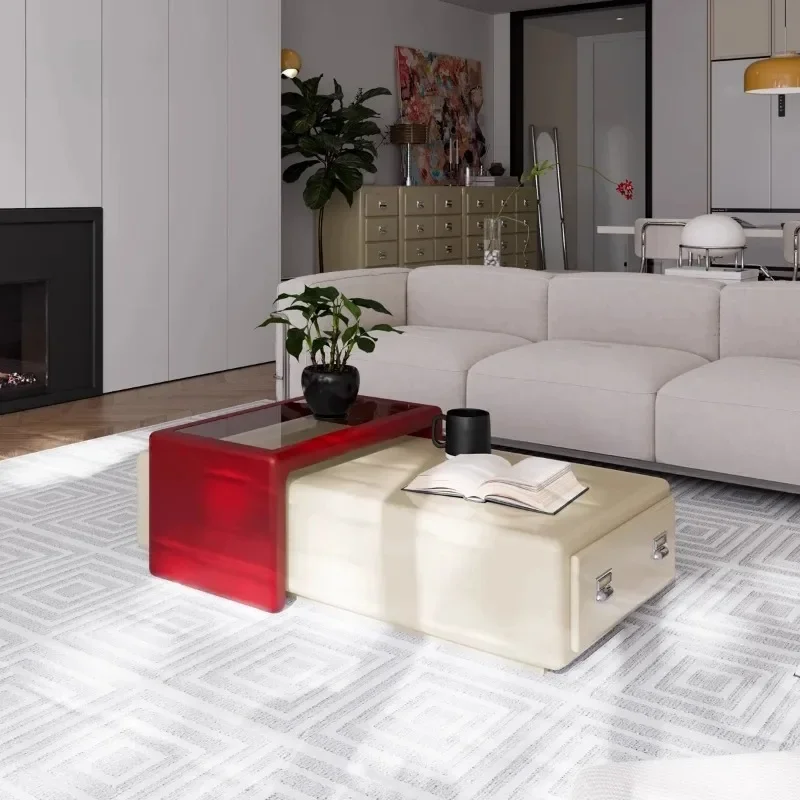 Designer cream wind small apartment simple modern living room coffee table French retro solid woodFurniture supplies, furniture