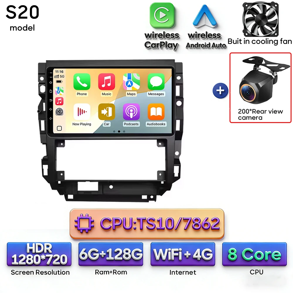 Android autoradio multimediaspeler met Carplay, auto navigatie, GPS, Wifi, 2din voor Volkswagen Golf 4 Jetta MK4 2002-2006