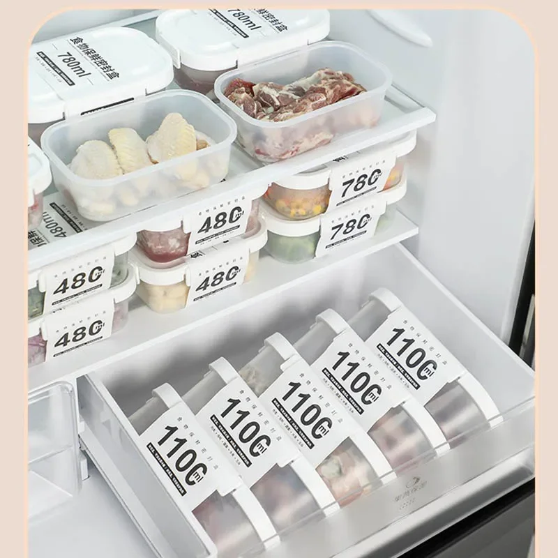 Kitchen Storage Refrigerator Food Storage White Containers Fresh Box Containers Kitchen Storage Food Sealed Kitchen Organizer