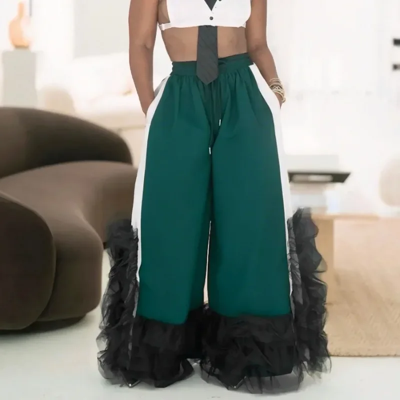 حجم كبير الملابس الأفريقية للنساء الخريف الشتاء الأفريقي عالية الخصر السراويل الطويلة Dashiki أفريقيا الملابس XL-5XL وتتسابق