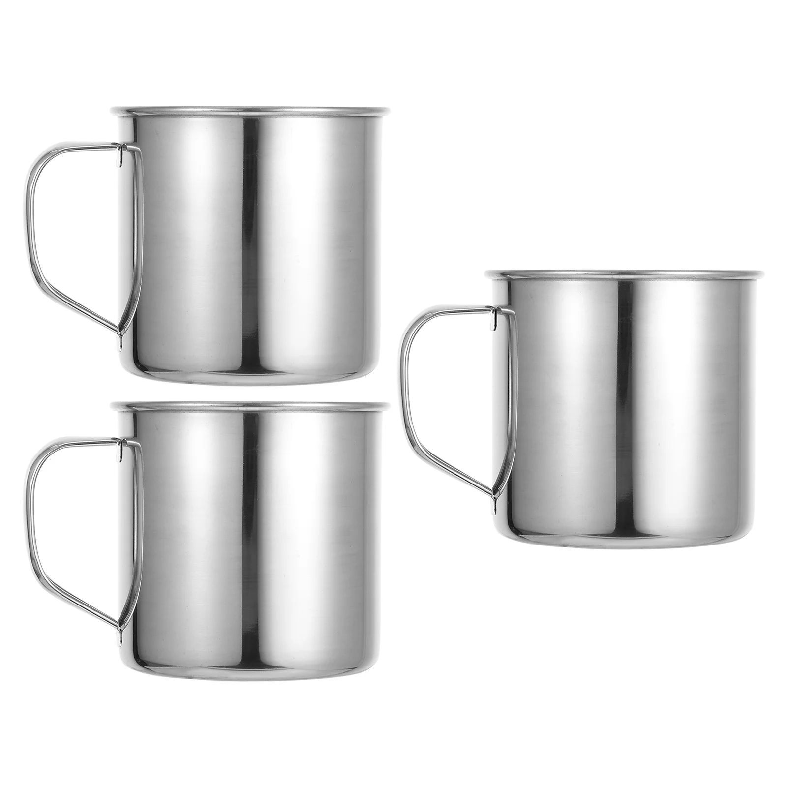 

4Pcs Stainless Steel Coffee Cups with Handle Camping Hiking Travel Tea Mug Outdoor Picnic Metal Cups Iced Coffee Glasses